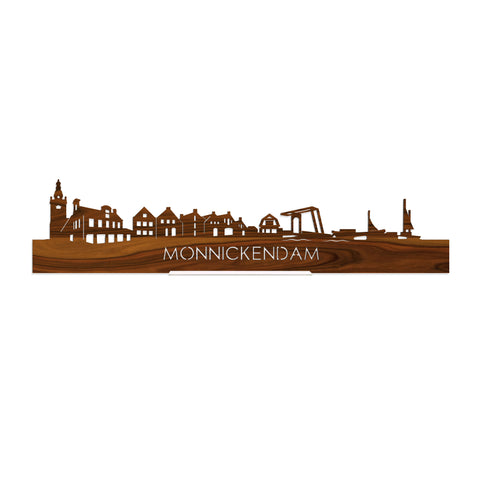 Standing Skyline Monnickendam Palissander houten cadeau decoratie relatiegeschenk van WoodWideCities