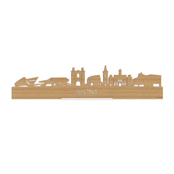 Standing Skyline Mons Bamboe houten cadeau decoratie relatiegeschenk van WoodWideCities
