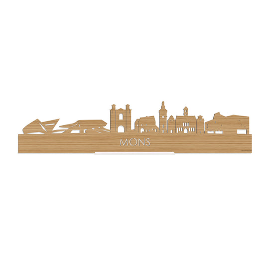 Standing Skyline Mons Bamboe houten cadeau decoratie relatiegeschenk van WoodWideCities
