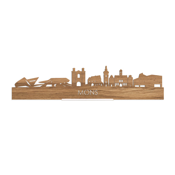 Standing Skyline Mons Eiken houten cadeau decoratie relatiegeschenk van WoodWideCities