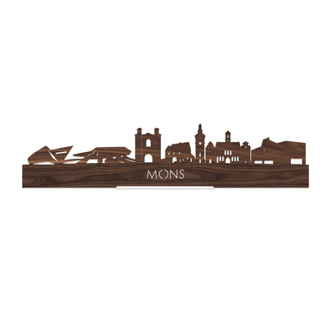 Standing Skyline Mons Noten houten cadeau decoratie relatiegeschenk van WoodWideCities