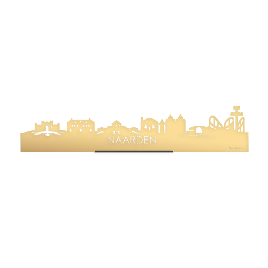 Standing Skyline Naarden Metallic Goud gerecycled kunststof cadeau decoratie relatiegeschenk van WoodWideCities