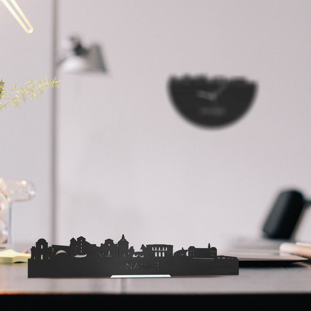 Standing Skyline Namur Zwart houten cadeau decoratie relatiegeschenk van WoodWideCities