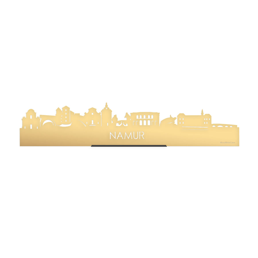 Standing Skyline Namur Metallic Goud gerecycled kunststof cadeau decoratie relatiegeschenk van WoodWideCities
