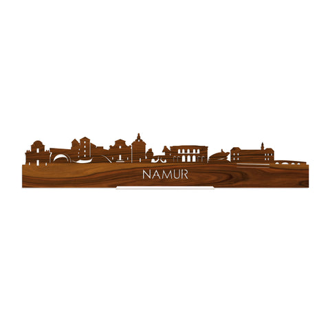 Standing Skyline Namur Palissander houten cadeau decoratie relatiegeschenk van WoodWideCities