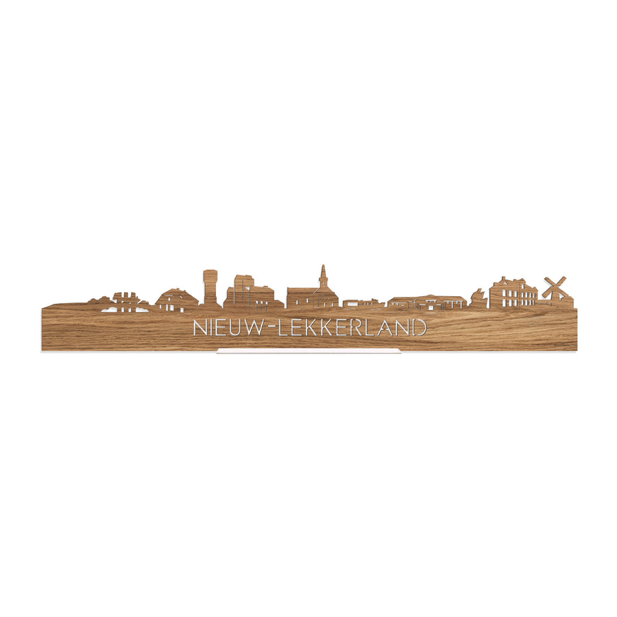 Standing Skyline Nieuw-Lekkerland Eiken houten cadeau decoratie relatiegeschenk van WoodWideCities