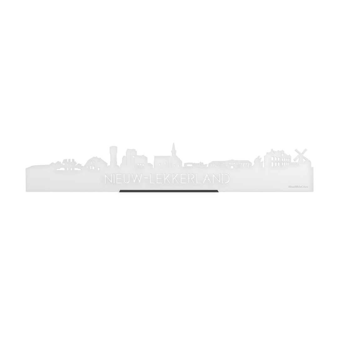 Standing Skyline Nieuw-Lekkerland Wit glanzend gerecycled kunststof cadeau decoratie relatiegeschenk van WoodWideCities