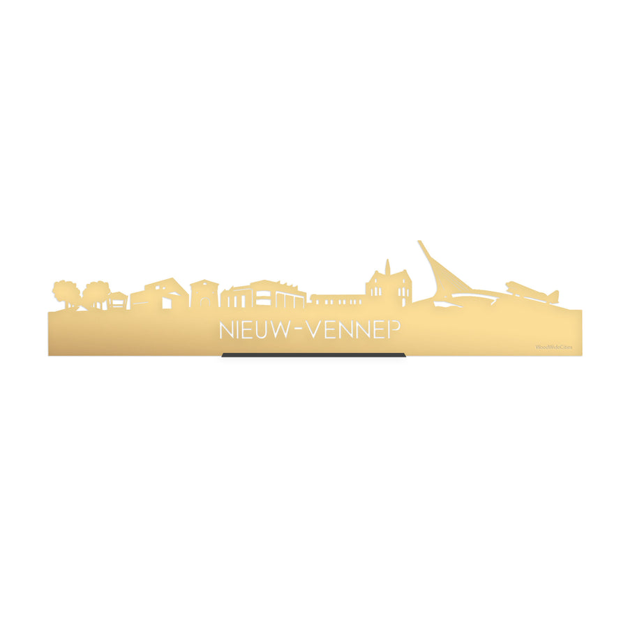 Standing Skyline Nieuw-Vennep Metallic Goud gerecycled kunststof cadeau decoratie relatiegeschenk van WoodWideCities