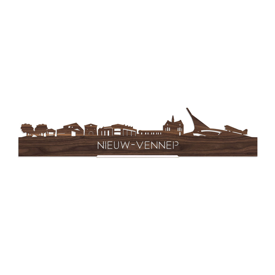 Standing Skyline Nieuw-Vennep Noten houten cadeau decoratie relatiegeschenk van WoodWideCities