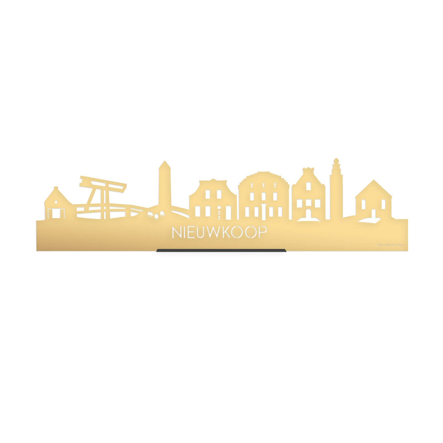 Standing Skyline Nieuwkoop Goud Metallic 40 cm houten cadeau decoratie relatiegeschenk van WoodWideCities