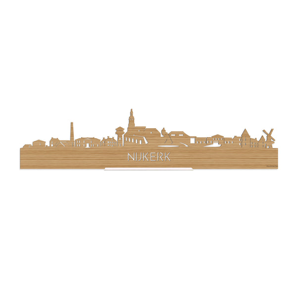 Standing Skyline Nijkerk Bamboe houten cadeau decoratie relatiegeschenk van WoodWideCities