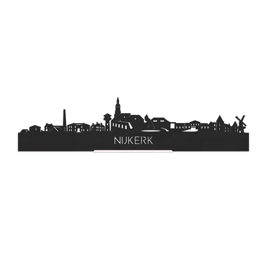 Standing Skyline Nijkerk Zwart houten cadeau decoratie relatiegeschenk van WoodWideCities