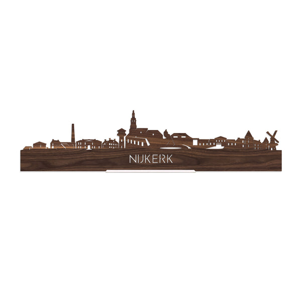 Standing Skyline Nijkerk Noten houten cadeau decoratie relatiegeschenk van WoodWideCities