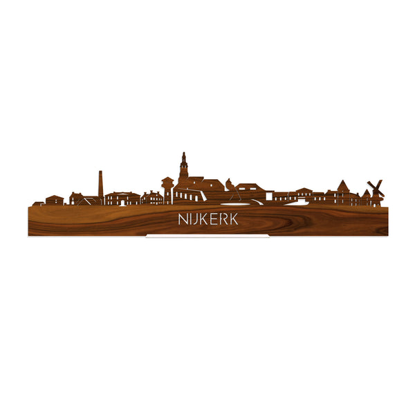 Standing Skyline Nijkerk Palissander houten cadeau decoratie relatiegeschenk van WoodWideCities