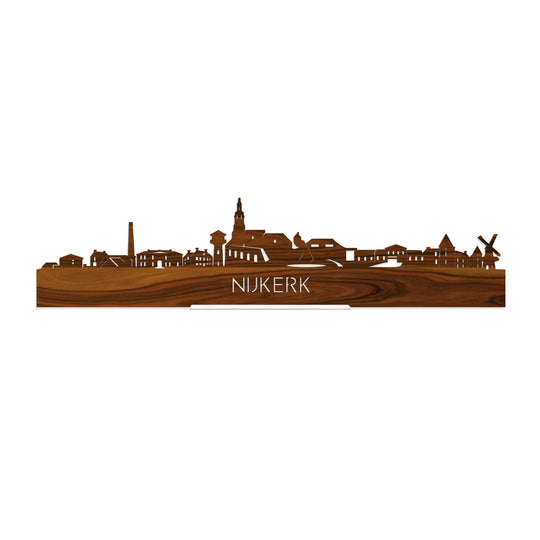 Standing Skyline Nijkerk Palissander houten cadeau decoratie relatiegeschenk van WoodWideCities