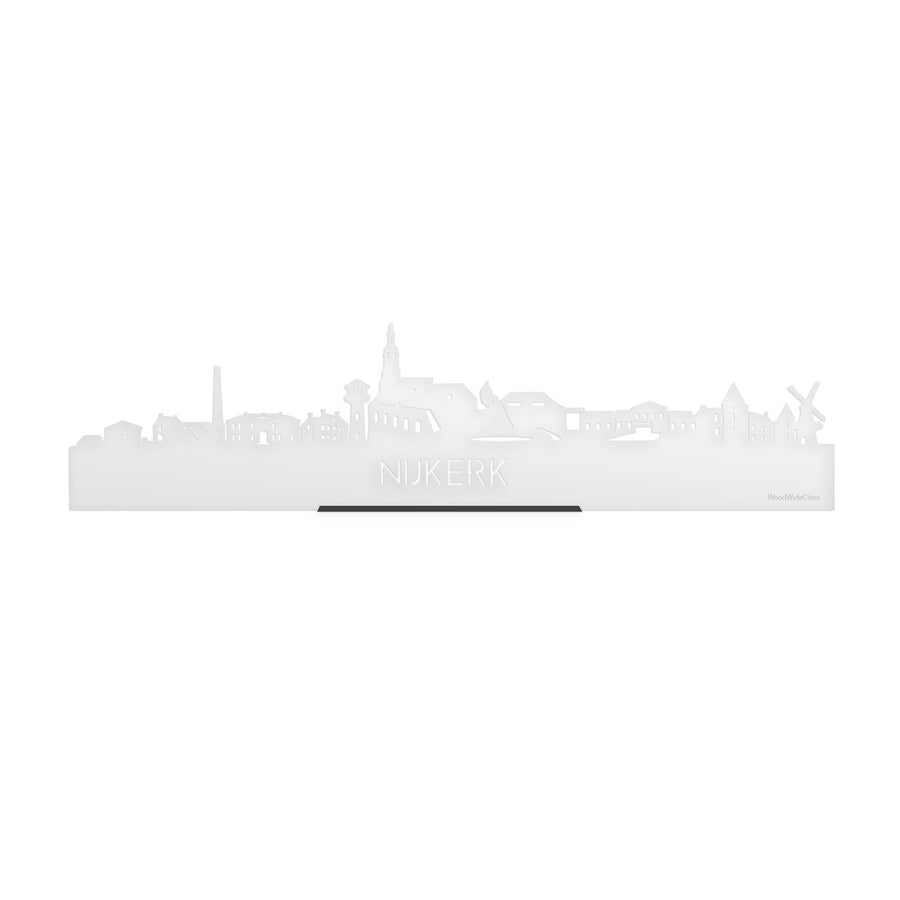 Standing Skyline Nijkerk Wit glanzend gerecycled kunststof cadeau decoratie relatiegeschenk van WoodWideCities