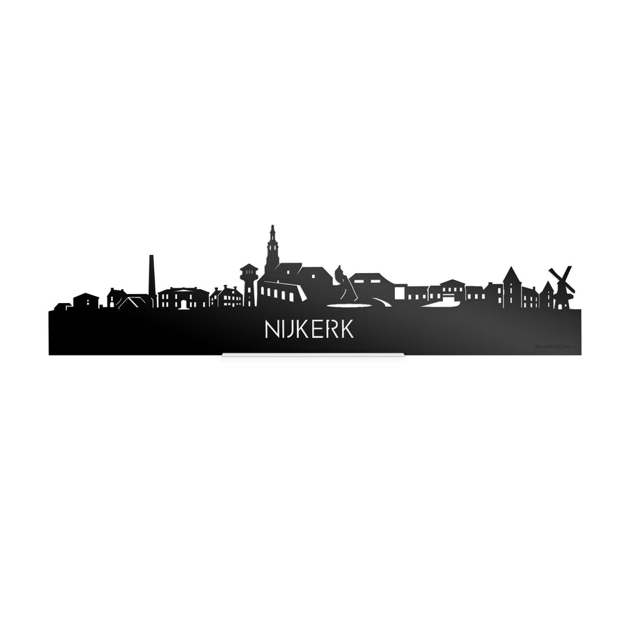 Standing Skyline Nijkerk Zwart glanzend gerecycled kunststof cadeau decoratie relatiegeschenk van WoodWideCities