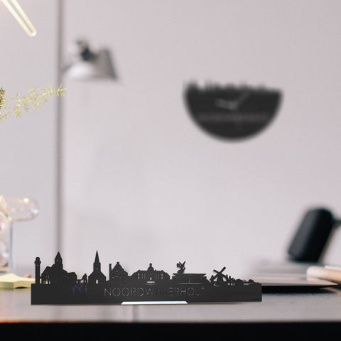 Standing Skyline Noordwijkerhout Zwart houten cadeau decoratie relatiegeschenk van WoodWideCities