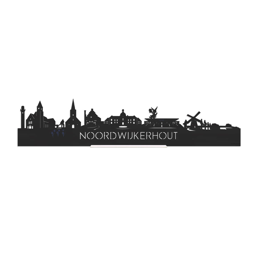 Standing Skyline Noordwijkerhout Zwart houten cadeau decoratie relatiegeschenk van WoodWideCities