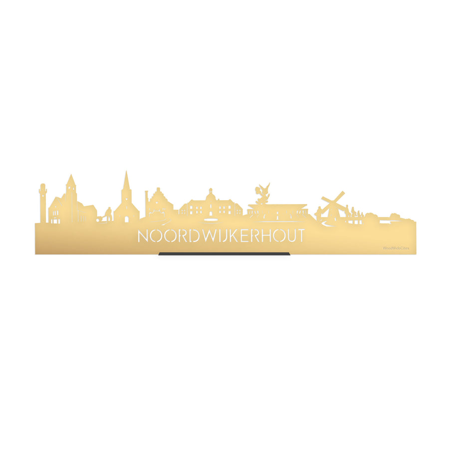 Standing Skyline Noordwijkerhout Metallic Goud gerecycled kunststof cadeau decoratie relatiegeschenk van WoodWideCities