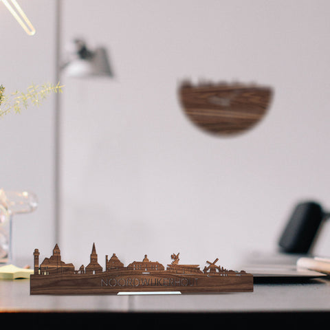 Standing Skyline Noordwijkerhout Noten houten cadeau decoratie relatiegeschenk van WoodWideCities