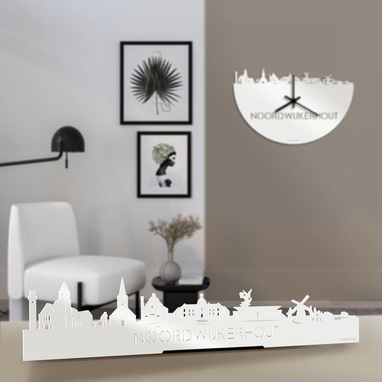 Standing Skyline Noordwijkerhout Wit glanzend gerecycled kunststof cadeau decoratie relatiegeschenk van WoodWideCities