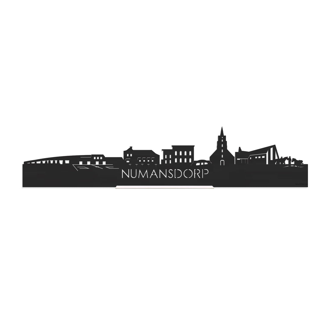 Standing Skyline Numansdorp Zwart houten cadeau decoratie relatiegeschenk van WoodWideCities