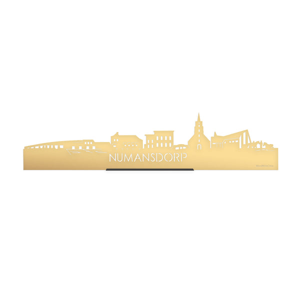 Standing Skyline Numansdorp Metallic Goud gerecycled kunststof cadeau decoratie relatiegeschenk van WoodWideCities