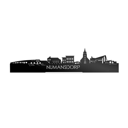 Standing Skyline Numansdorp Zwart glanzend gerecycled kunststof cadeau decoratie relatiegeschenk van WoodWideCities