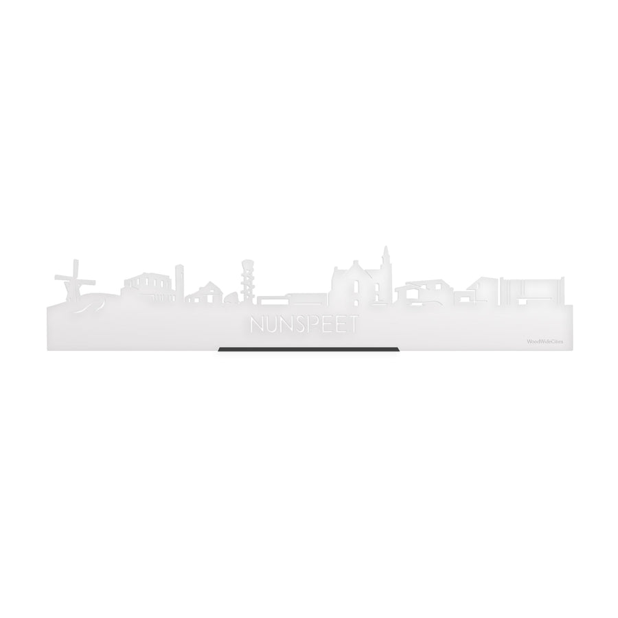 Standing Skyline Nunspeet Wit glanzend gerecycled kunststof cadeau decoratie relatiegeschenk van WoodWideCities