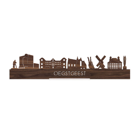 Standing Skyline Oegstgeest Noten houten cadeau decoratie relatiegeschenk van WoodWideCities