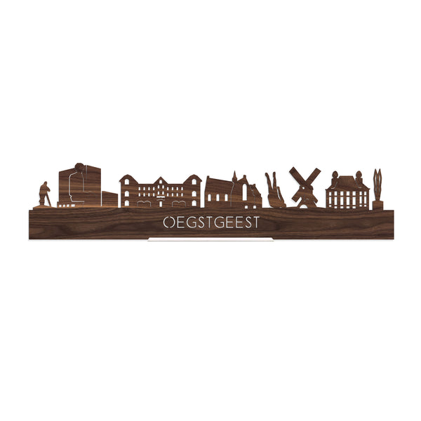Standing Skyline Oegstgeest Noten houten cadeau decoratie relatiegeschenk van WoodWideCities