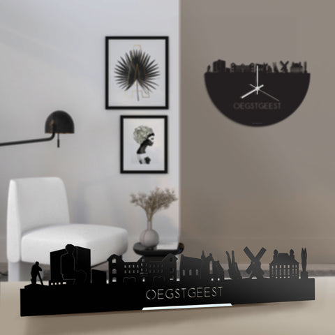Standing Skyline Oegstgeest Zwart glanzend gerecycled kunststof cadeau decoratie relatiegeschenk van WoodWideCities