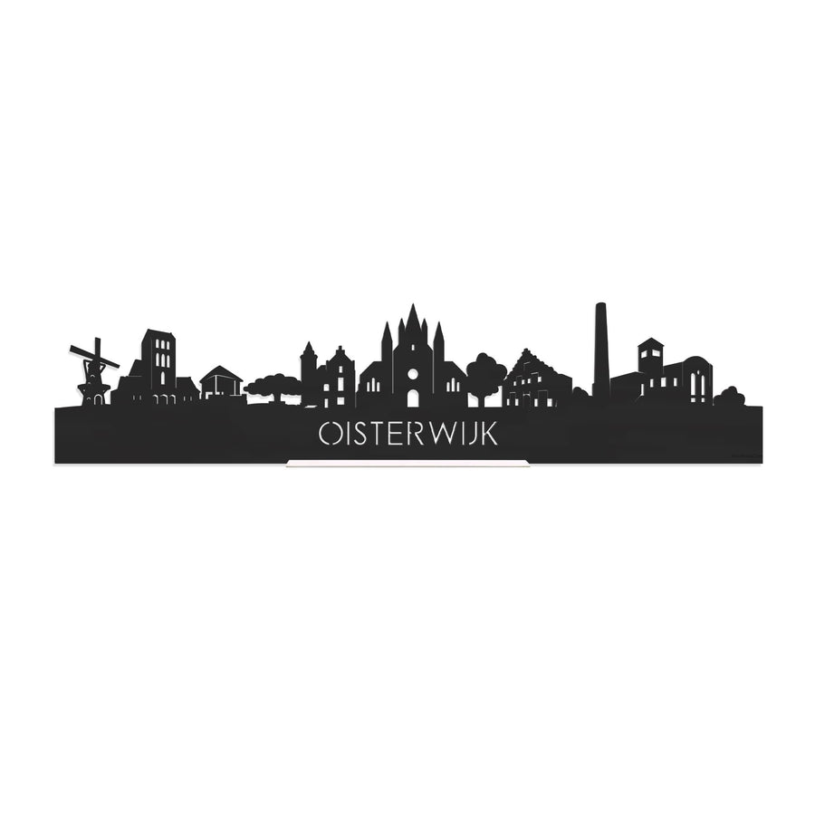 Standing Skyline Oisterwijk Zwart houten cadeau decoratie relatiegeschenk van WoodWideCities