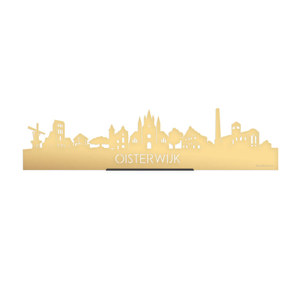 Standing Skyline Oisterwijk Metallic Goud gerecycled kunststof cadeau decoratie relatiegeschenk van WoodWideCities