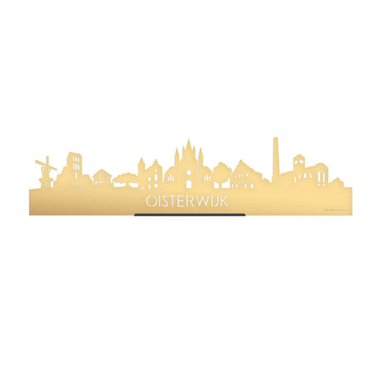Standing Skyline Oisterwijk Metallic Goud gerecycled kunststof cadeau decoratie relatiegeschenk van WoodWideCities
