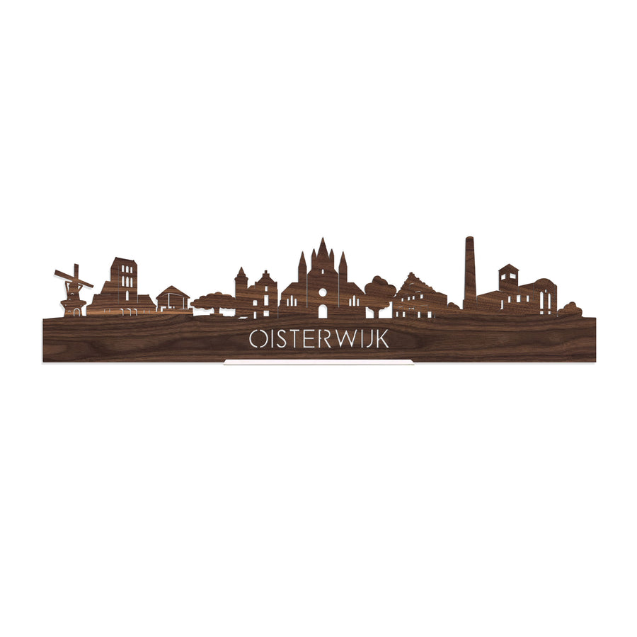 Standing Skyline Oisterwijk Noten houten cadeau decoratie relatiegeschenk van WoodWideCities