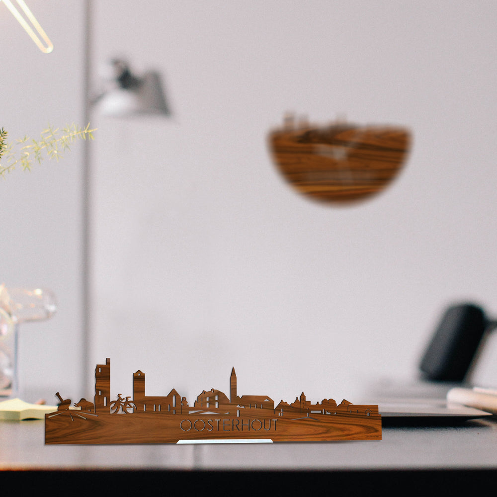Standing Skyline Oosterhout Palissander houten cadeau decoratie relatiegeschenk van WoodWideCities