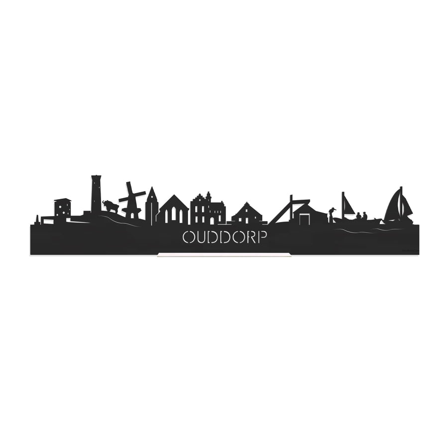 Standing Skyline Ouddorp Zwart houten cadeau decoratie relatiegeschenk van WoodWideCities