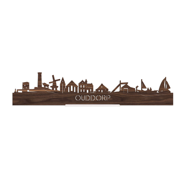Standing Skyline Ouddorp Noten houten cadeau decoratie relatiegeschenk van WoodWideCities