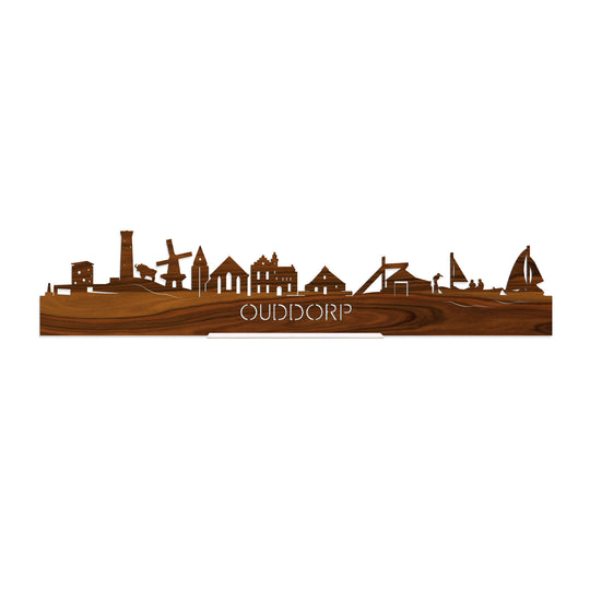 Standing Skyline Ouddorp Palissander houten cadeau decoratie relatiegeschenk van WoodWideCities