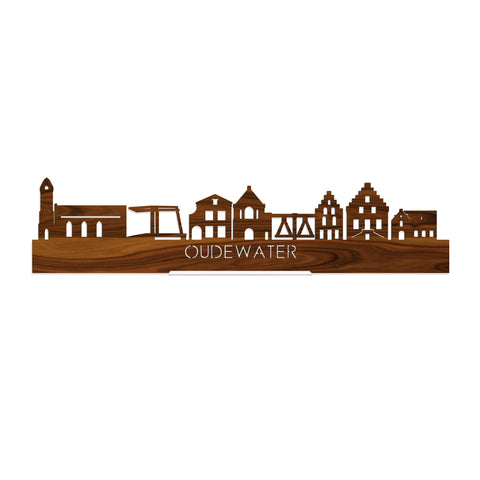 Standing Skyline Oudewater Palissander houten cadeau decoratie relatiegeschenk van WoodWideCities