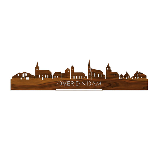 Standing Skyline Over d'n Dam Palissander houten cadeau decoratie relatiegeschenk van WoodWideCities
