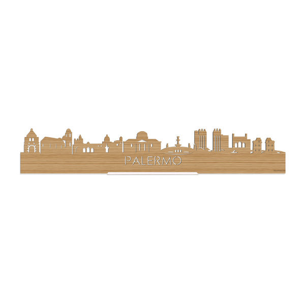 Standing Skyline Palermo Bamboe houten cadeau decoratie relatiegeschenk van WoodWideCities