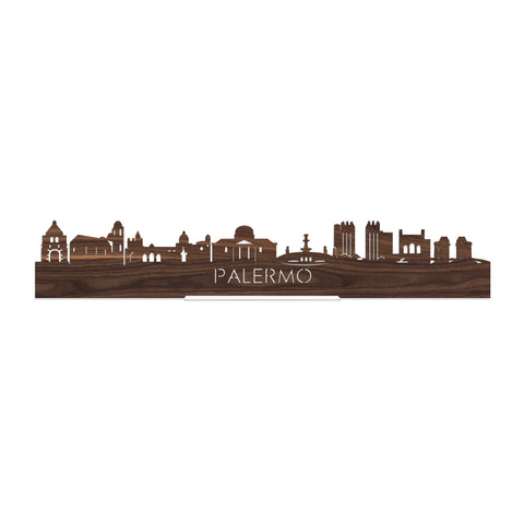 Standing Skyline Palermo Noten houten cadeau decoratie relatiegeschenk van WoodWideCities