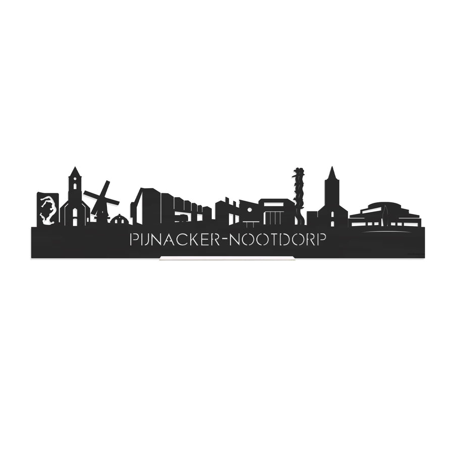 Standing Skyline Pijnacker-Nootdorp Zwart houten cadeau decoratie relatiegeschenk van WoodWideCities