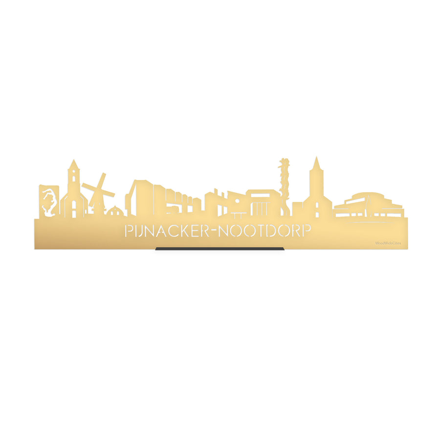 Standing Skyline Pijnacker-Nootdorp Metallic Goud gerecycled kunststof cadeau decoratie relatiegeschenk van WoodWideCities