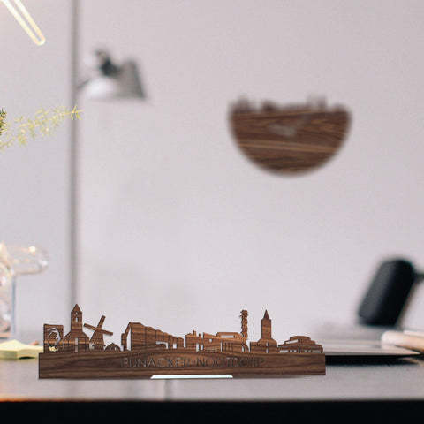 Standing Skyline Pijnacker-Nootdorp Noten houten cadeau decoratie relatiegeschenk van WoodWideCities