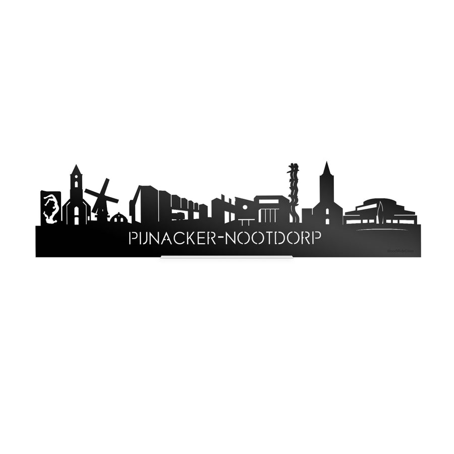Standing Skyline Pijnacker-Nootdorp Zwart glanzend gerecycled kunststof cadeau decoratie relatiegeschenk van WoodWideCities