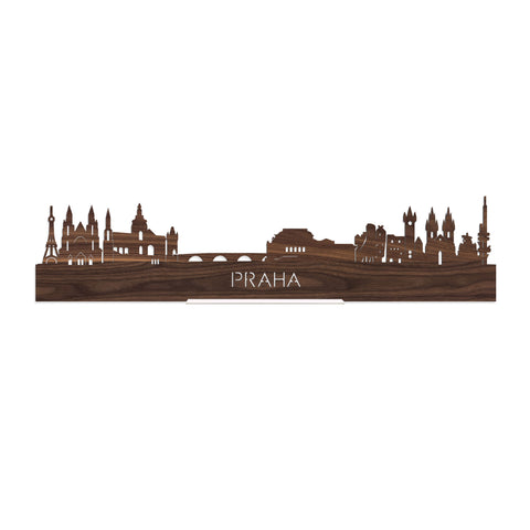 Standing Skyline Praha Noten houten cadeau decoratie relatiegeschenk van WoodWideCities